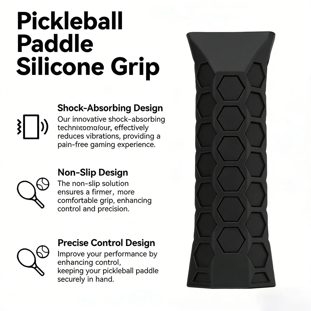 HexGrip Pro™ – Silicone Pickleball Paddle Grip Cover | Shock-Absorbing, Non-Slip, Universal Fit