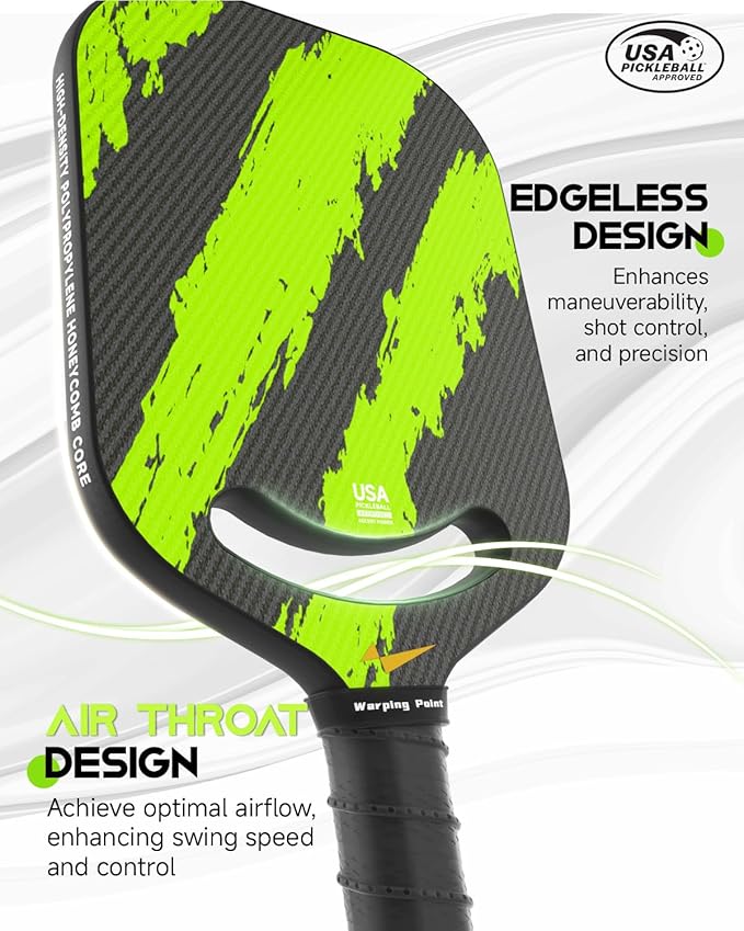 Ascent Control Green Pickleball Paddle 16mm